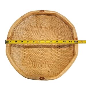 Vintage Hand Woven Octagonal Wicker/Rattan Basket